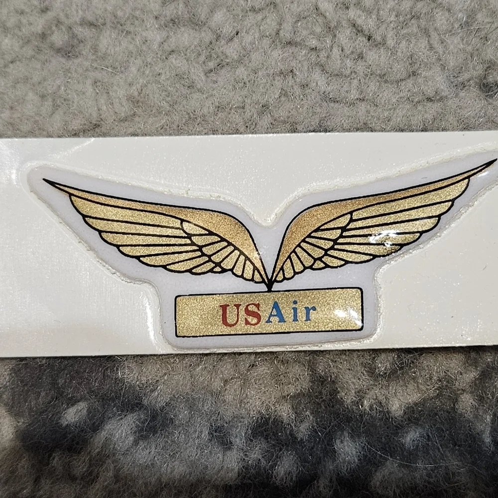 US Air child's stick-on airline wings unused‎ in sleeve ca 1970s